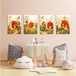 Snail House Garden Girl 4 Pieces Kids Metal Wall Art.