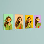 Boho Flower Girl 4 Pieces Kids Metal Wall Art.