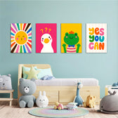 Yes You Can Sunshine Friends 4 Pieces Kids Metal Wall Art.