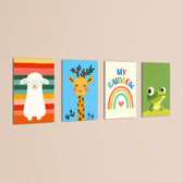 My Rainbow Animal Friends 4 Pieces Kids Metal Wall Art.