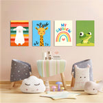 My Rainbow Animal Friends 4 Pieces Kids Metal Wall Art.