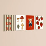 Cool Kids Club Woodland 4 Pieces Kids Metal Wall Art.