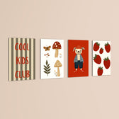 Cool Kids Club Woodland 4 Pieces Kids Metal Wall Art.