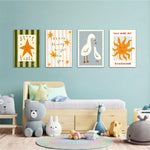 Sleep Tight You Are My Sunshine 4 Pieces Kids Metal Wall Art.