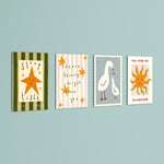 Sleep Tight You Are My Sunshine 4 Pieces Kids Metal Wall Art.