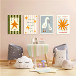 Sleep Tight You Are My Sunshine 4 Pieces Kids Metal Wall Art.