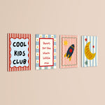 Shoot For The Stars Rocket 4 Pieces Kids Metal Wall Art.