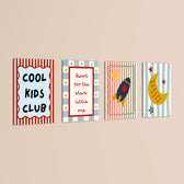 Shoot For The Stars Rocket 4 Pieces Kids Metal Wall Art.