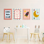 Shoot For The Stars Rocket 4 Pieces Kids Metal Wall Art.