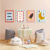 Shoot For The Stars Rocket 4 Pieces Kids Metal Wall Art.