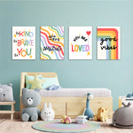 Be Kind Be Brave Good Vibes 4 Pieces Kids Metal Wall Art.