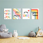 Be Kind Be Brave Good Vibes 4 Pieces Kids Metal Wall Art.