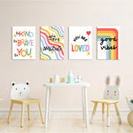 Be Kind Be Brave Good Vibes 4 Pieces Kids Metal Wall Art.