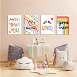Be Kind Be Brave Good Vibes 4 Pieces Kids Metal Wall Art.