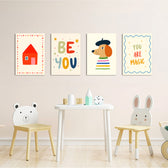 Be You Whimsical House 4 Pieces Kids Metal Wall Art.