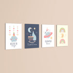 Believe In Magic Dreamy Nursery 4 Pieces Kids Metal Wall Art.