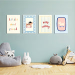Little And Loved Skater Pup 4 Pieces Kids Metal Wall Art.