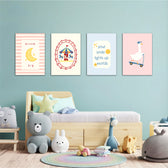 Dream Big Carousel Goose 4 Pieces Kids Metal Wall Art.