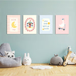 Dream Big Carousel Goose 4 Pieces Kids Metal Wall Art.
