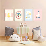 Dream Big Carousel Goose 4 Pieces Kids Metal Wall Art.