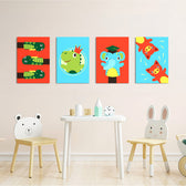 Cute Animal Puppets 4 Pieces Kids Metal Wall Art.