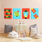 Cute Animal Puppets 4 Pieces Kids Metal Wall Art.