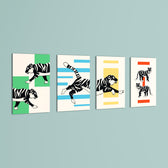 Bold Tigers 4 Pieces Kids Metal Wall Art.