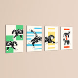 Bold Tigers 4 Pieces Kids Metal Wall Art.