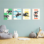 Bold Tigers 4 Pieces Kids Metal Wall Art.