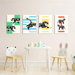 Bold Tigers 4 Pieces Kids Metal Wall Art.