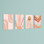 Boho Sun & Rainbows 4 Pieces Kids Metal Wall Art.