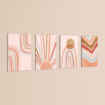 Boho Sun & Rainbows 4 Pieces Kids Metal Wall Art.