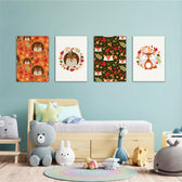 Woodland Autumn Friends 4 Pieces Kids Metal Wall Art.