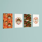 Woodland Autumn Friends 4 Pieces Kids Metal Wall Art.