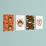 Woodland Autumn Friends 4 Pieces Kids Metal Wall Art.
