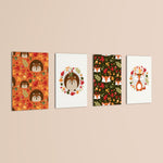 Woodland Autumn Friends 4 Pieces Kids Metal Wall Art.