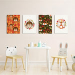 Woodland Autumn Friends 4 Pieces Kids Metal Wall Art.