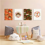 Woodland Autumn Friends 4 Pieces Kids Metal Wall Art.
