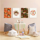 Woodland Autumn Friends 4 Pieces Kids Metal Wall Art.