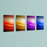 Layered Color Waves 4 Pieces Kids Metal Wall Art.