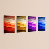 Layered Color Waves 4 Pieces Kids Metal Wall Art.