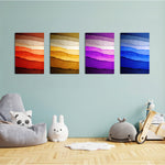 Layered Color Waves 4 Pieces Kids Metal Wall Art.