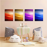 Layered Color Waves 4 Pieces Kids Metal Wall Art.