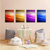 Layered Color Waves 4 Pieces Kids Metal Wall Art.