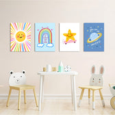 Lovely Day Sun & Stars 4 Pieces Kids Metal Wall Art.