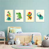 Rainbow Mane Animals 4 Pieces Kids Metal Wall Art.