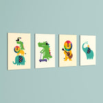 Rainbow Mane Animals 4 Pieces Kids Metal Wall Art.