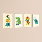 Rainbow Mane Animals 4 Pieces Kids Metal Wall Art.