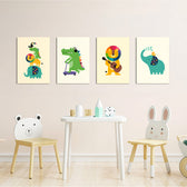 Rainbow Mane Animals 4 Pieces Kids Metal Wall Art.