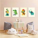 Rainbow Mane Animals 4 Pieces Kids Metal Wall Art.
